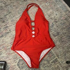 Red SHEIN one piece swim suit